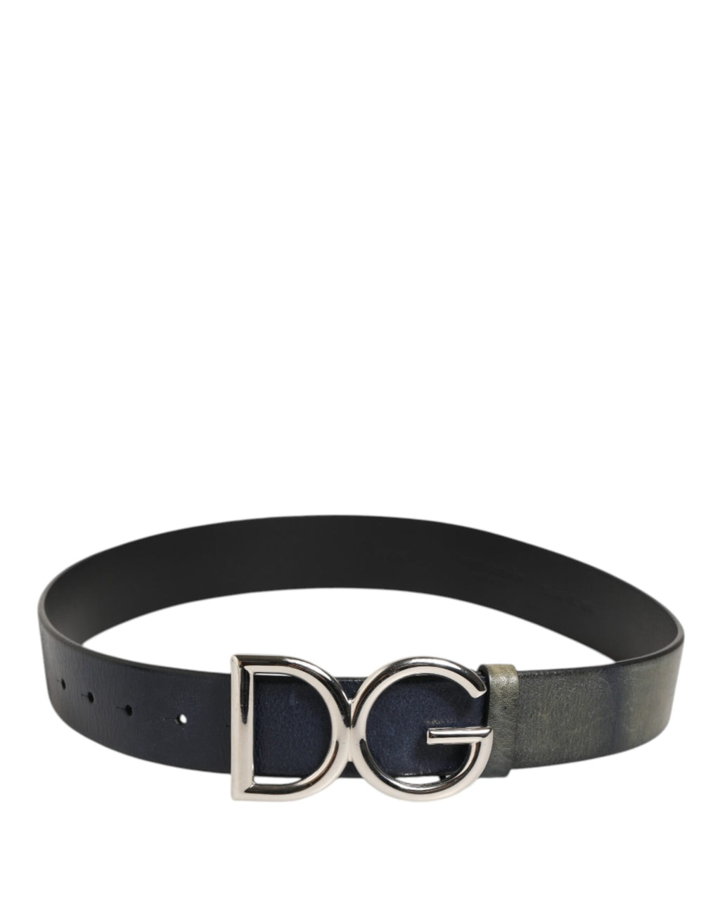 Black Classic Silver Metal DG Logo Buckle Belt