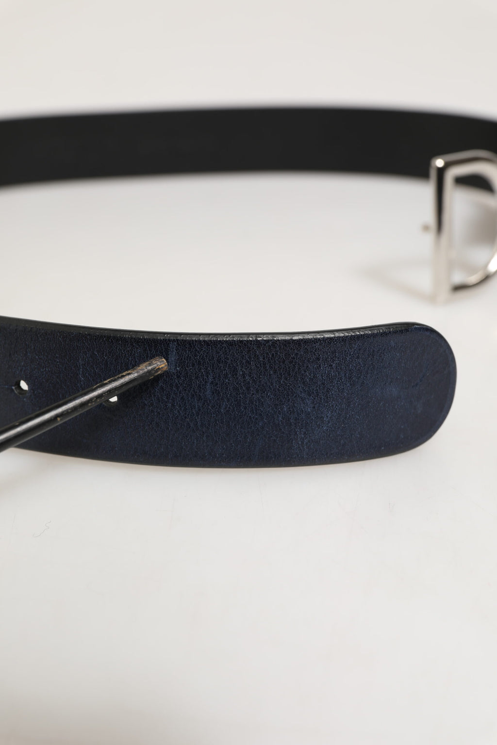 Black Classic Silver Metal DG Logo Buckle Belt