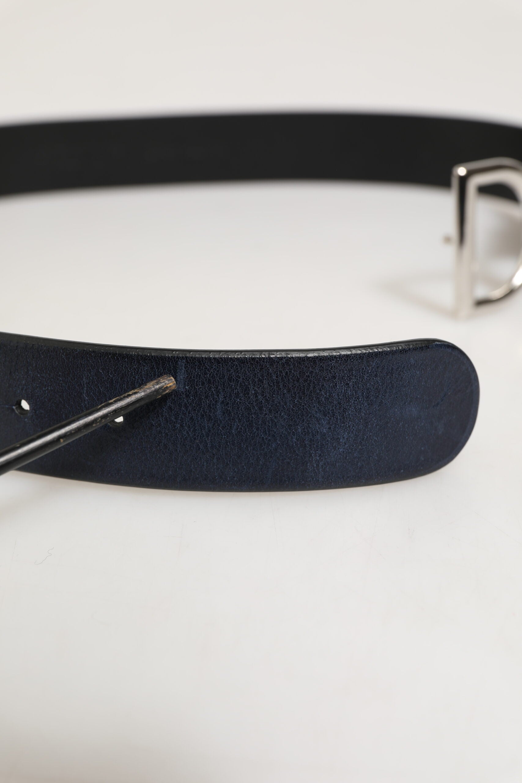 Black Classic Silver Metal DG Logo Buckle Belt