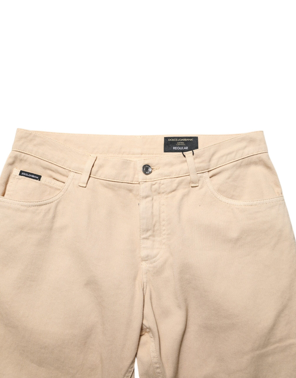 Beige Cotton Skinny Regular Men Denim Jeans