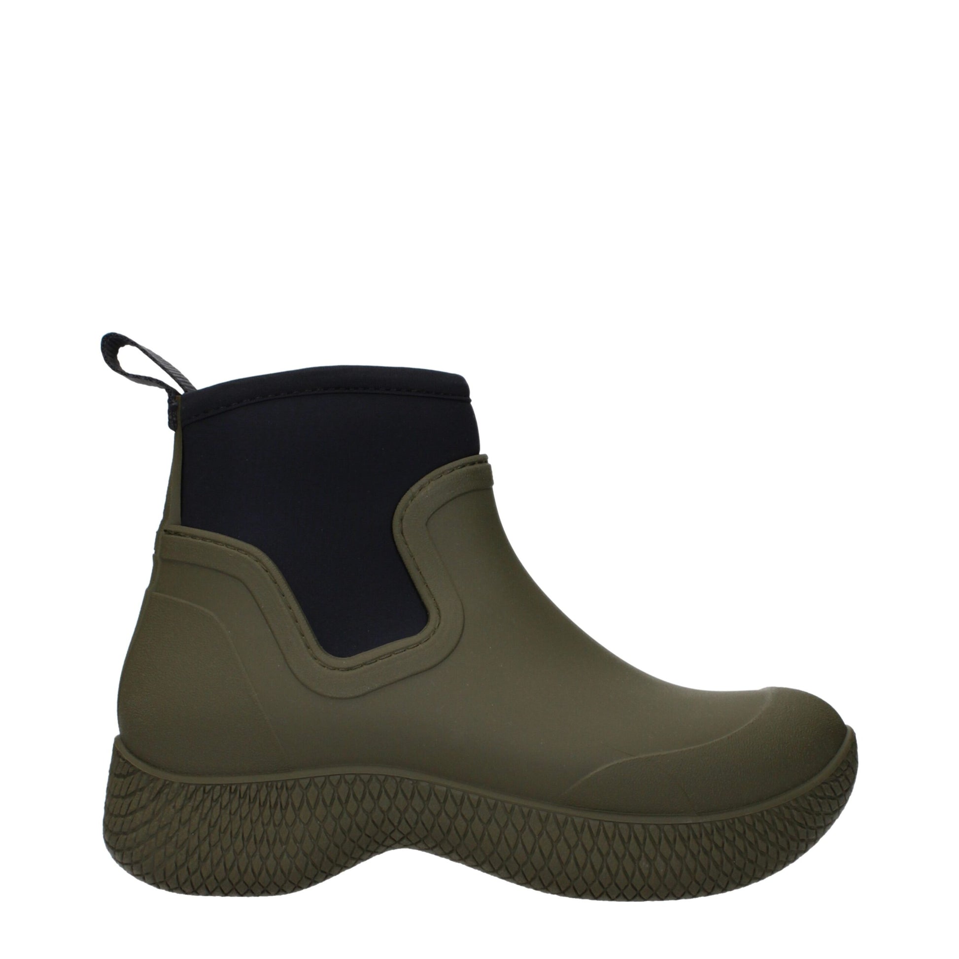 Green Cotton Ankle Boots
