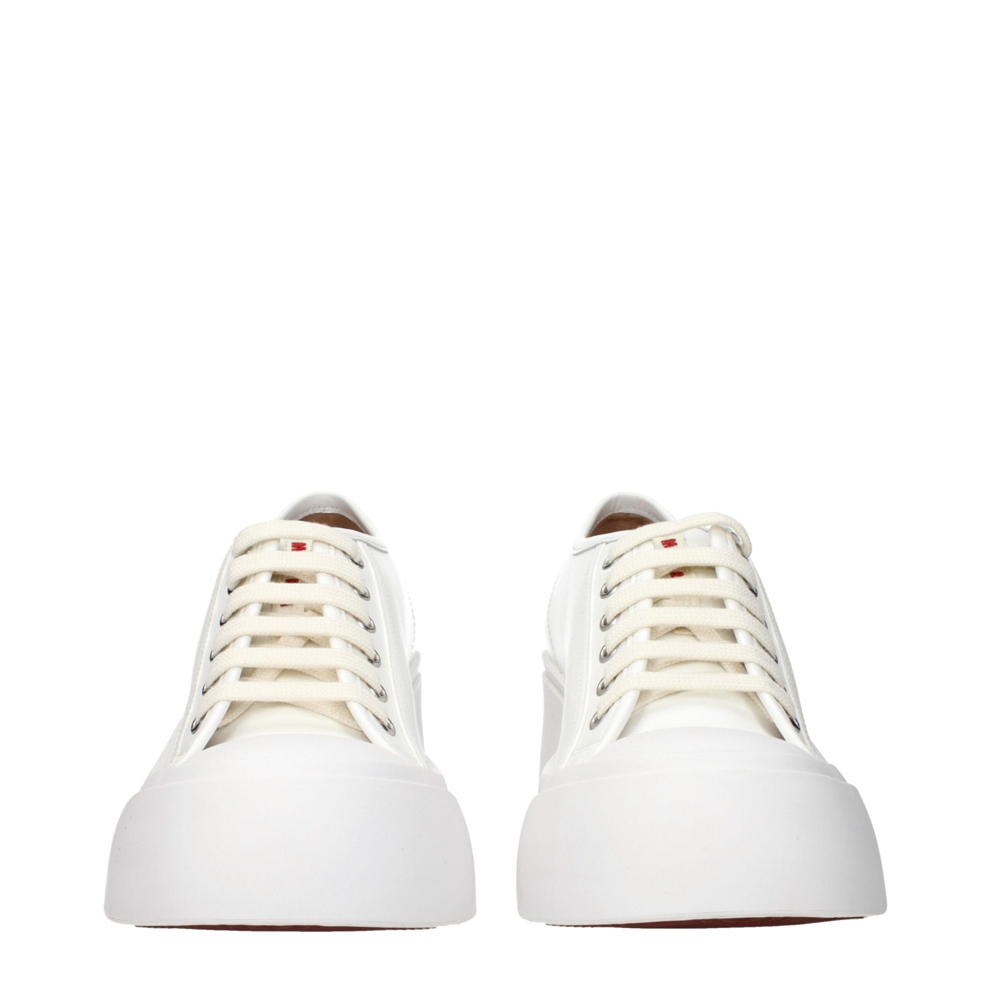 White Leather Platform Sneakers