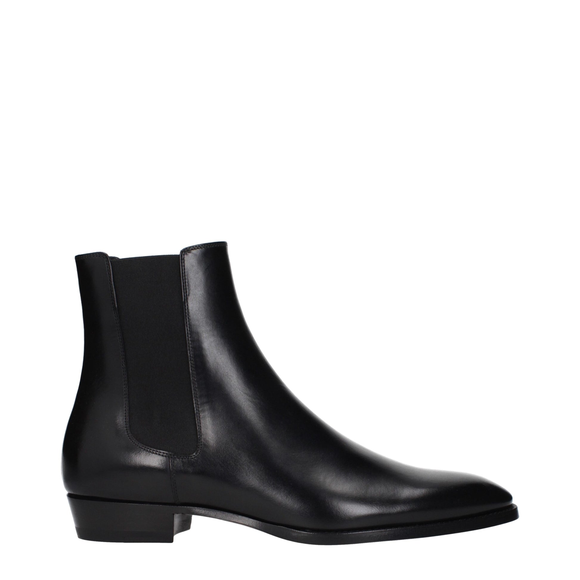 Black Leather Ankle Boots