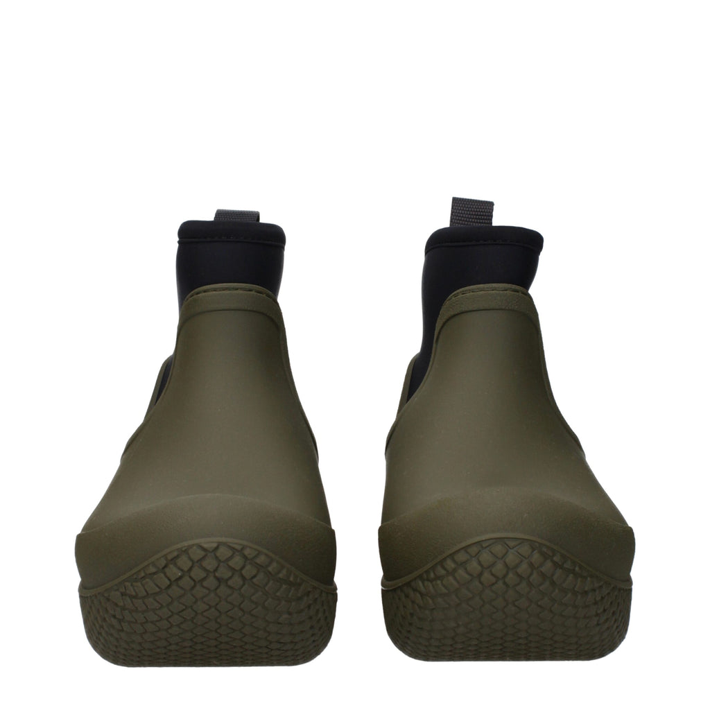 Green Cotton Ankle Boots