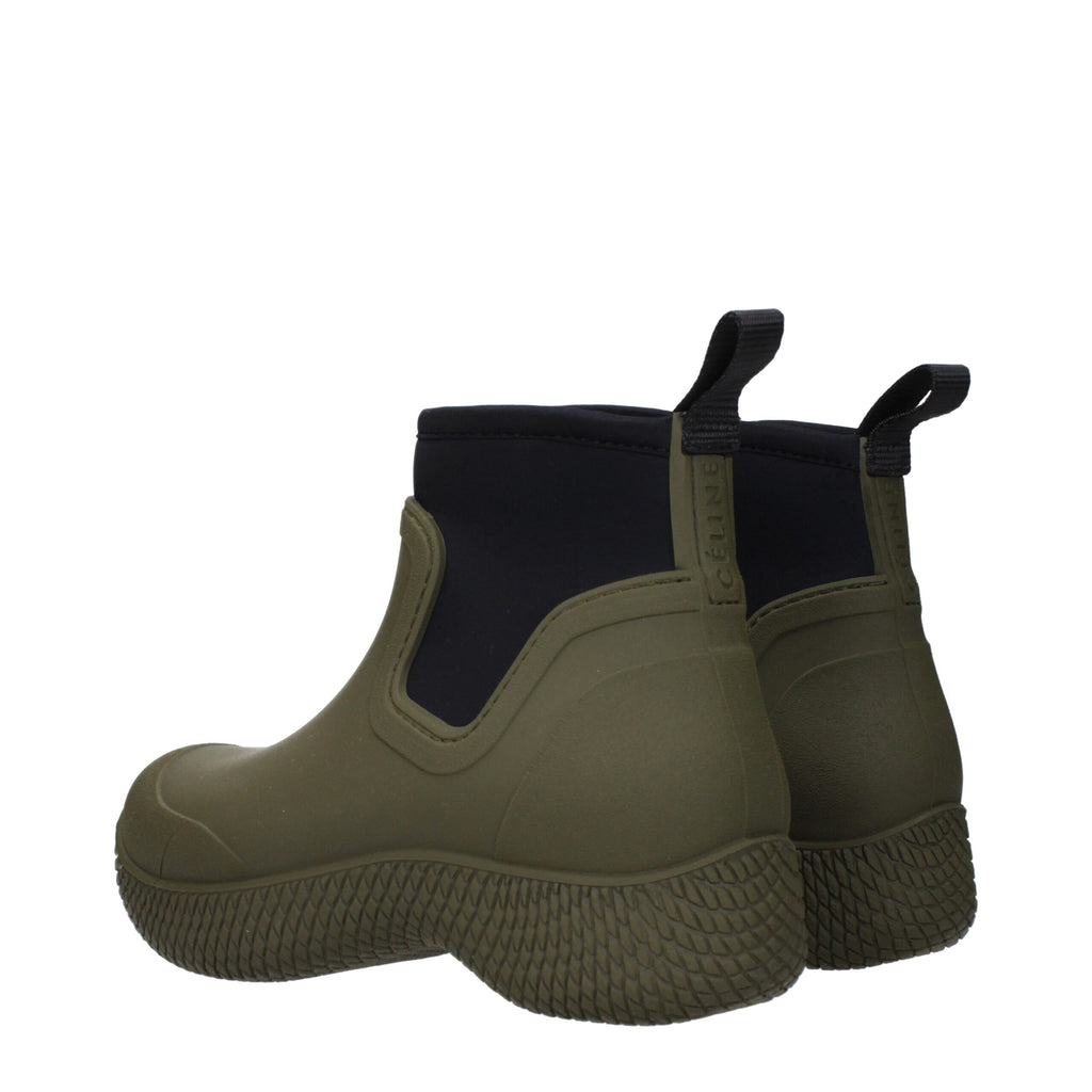 Green Cotton Ankle Boots