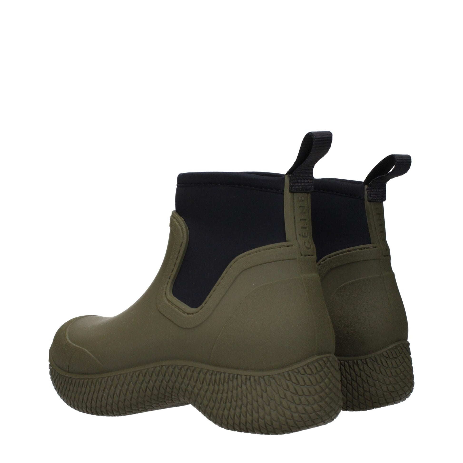 Green Cotton Ankle Boots
