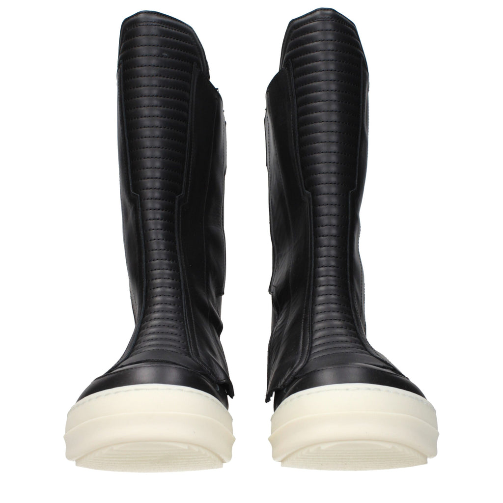 Black Leather Ankle Boots