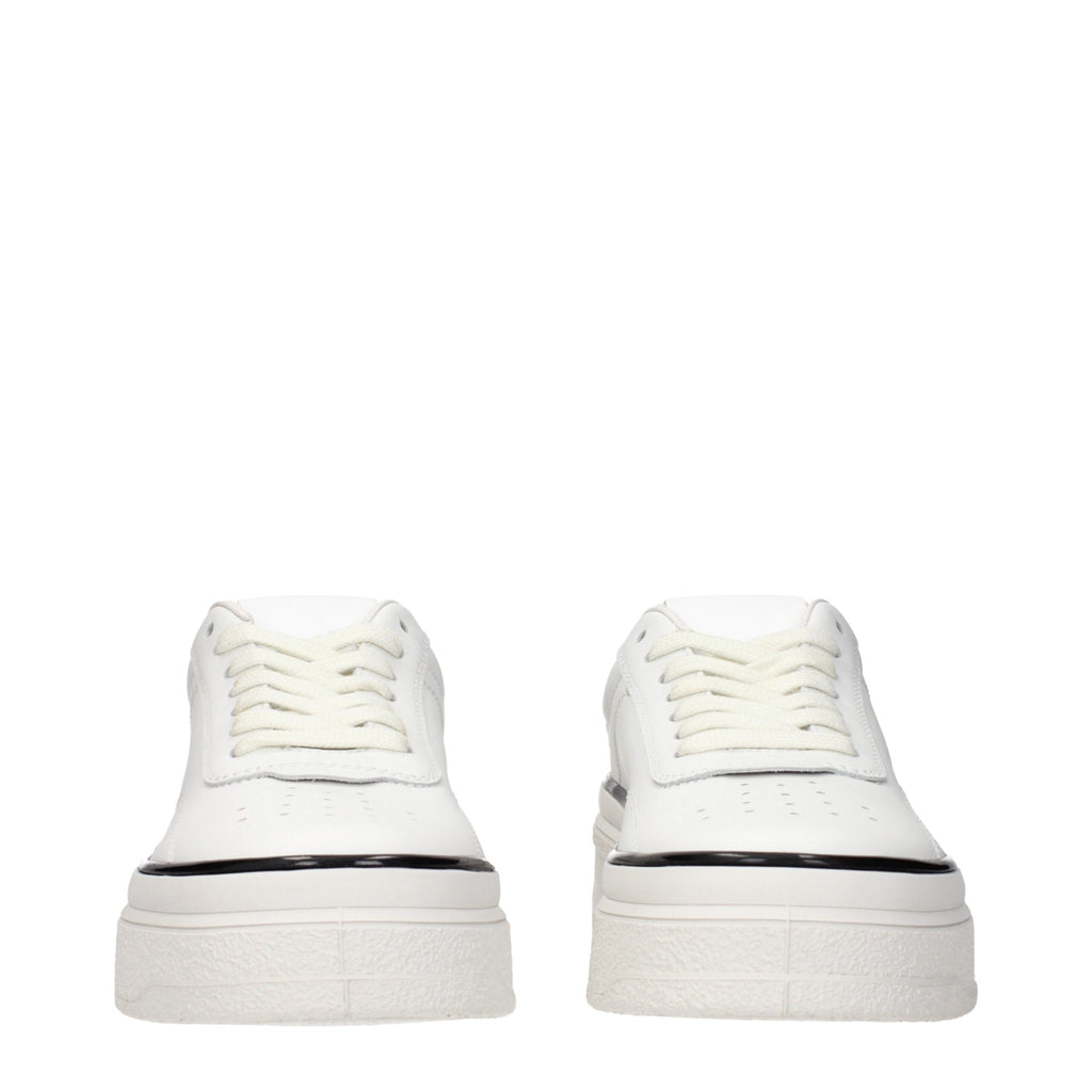 White Leather Platform Sneakers