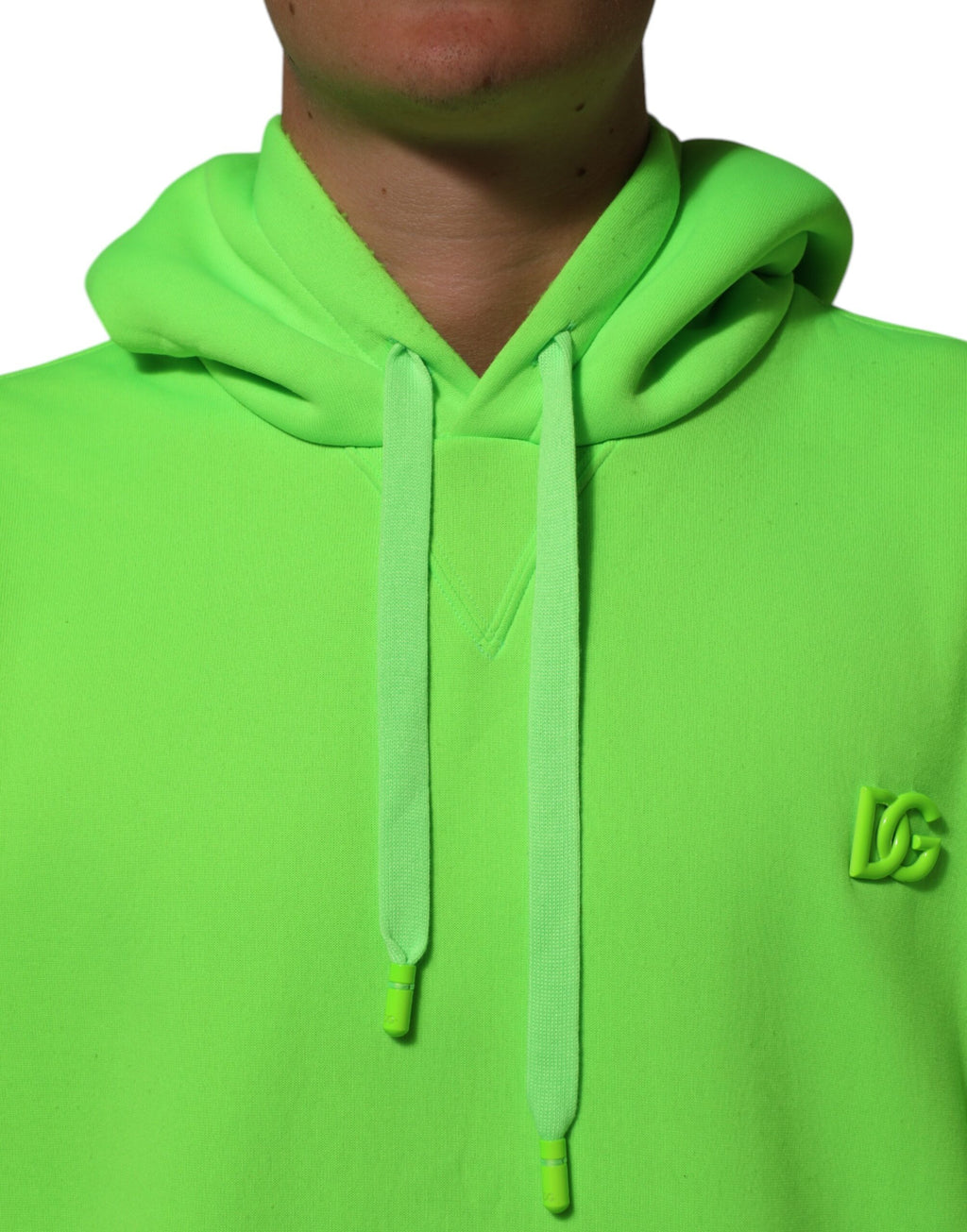 Green DG Logo Men Hooded Sweatshirt Sweater