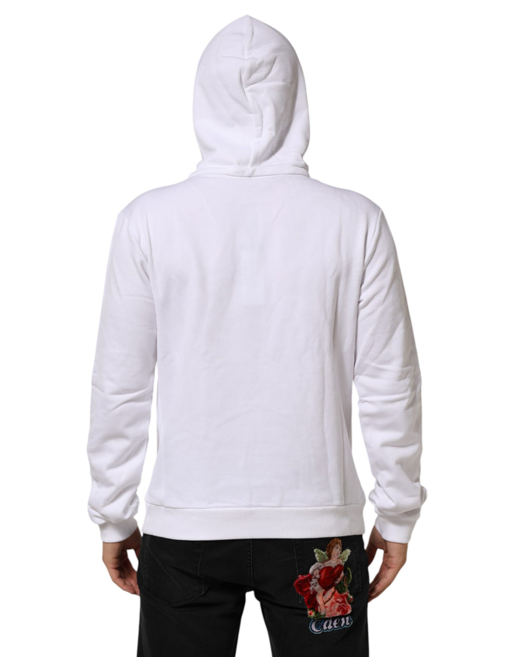 White Sacred Heart Hooded Sweatshirt Sweater