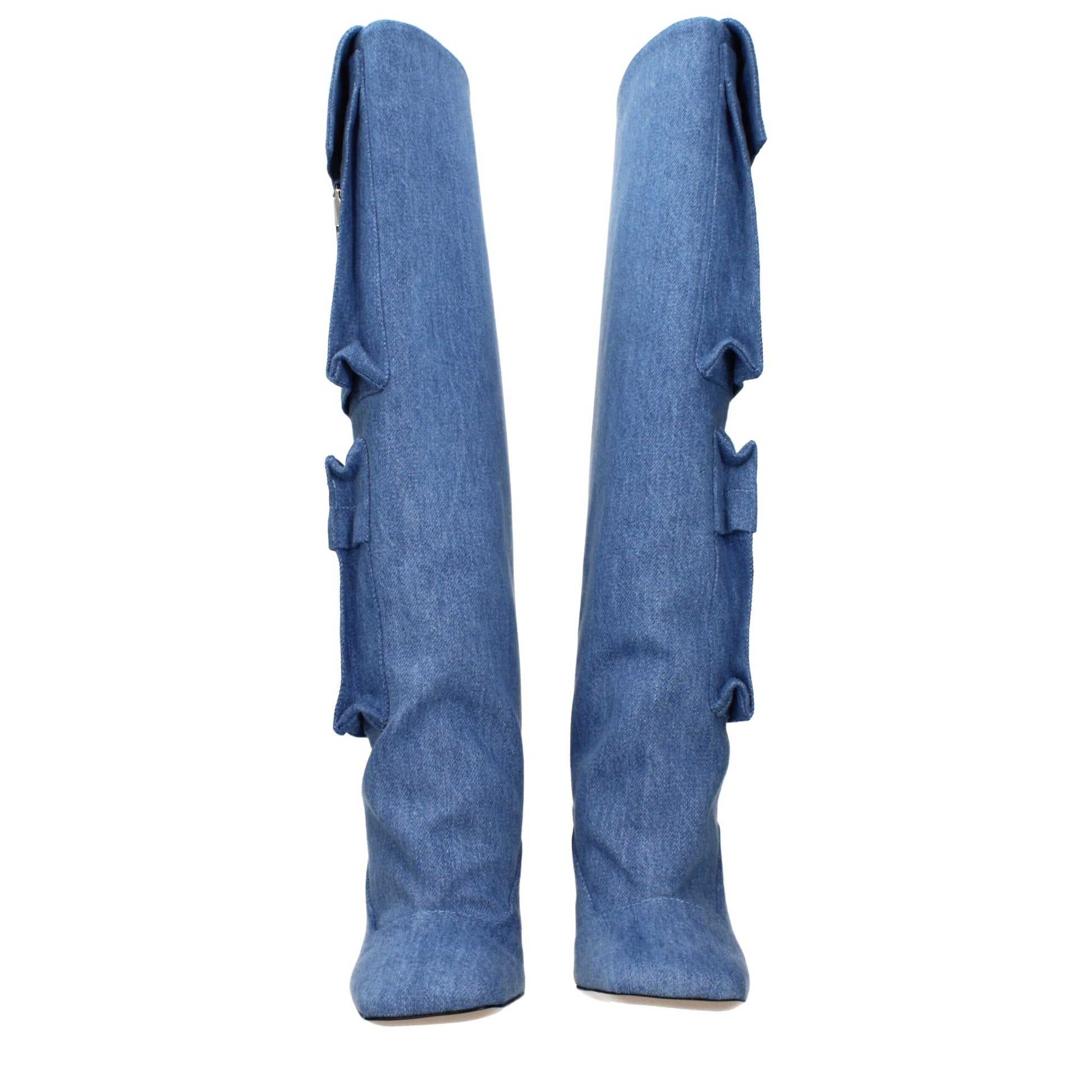 Light Blue Fabric Boots