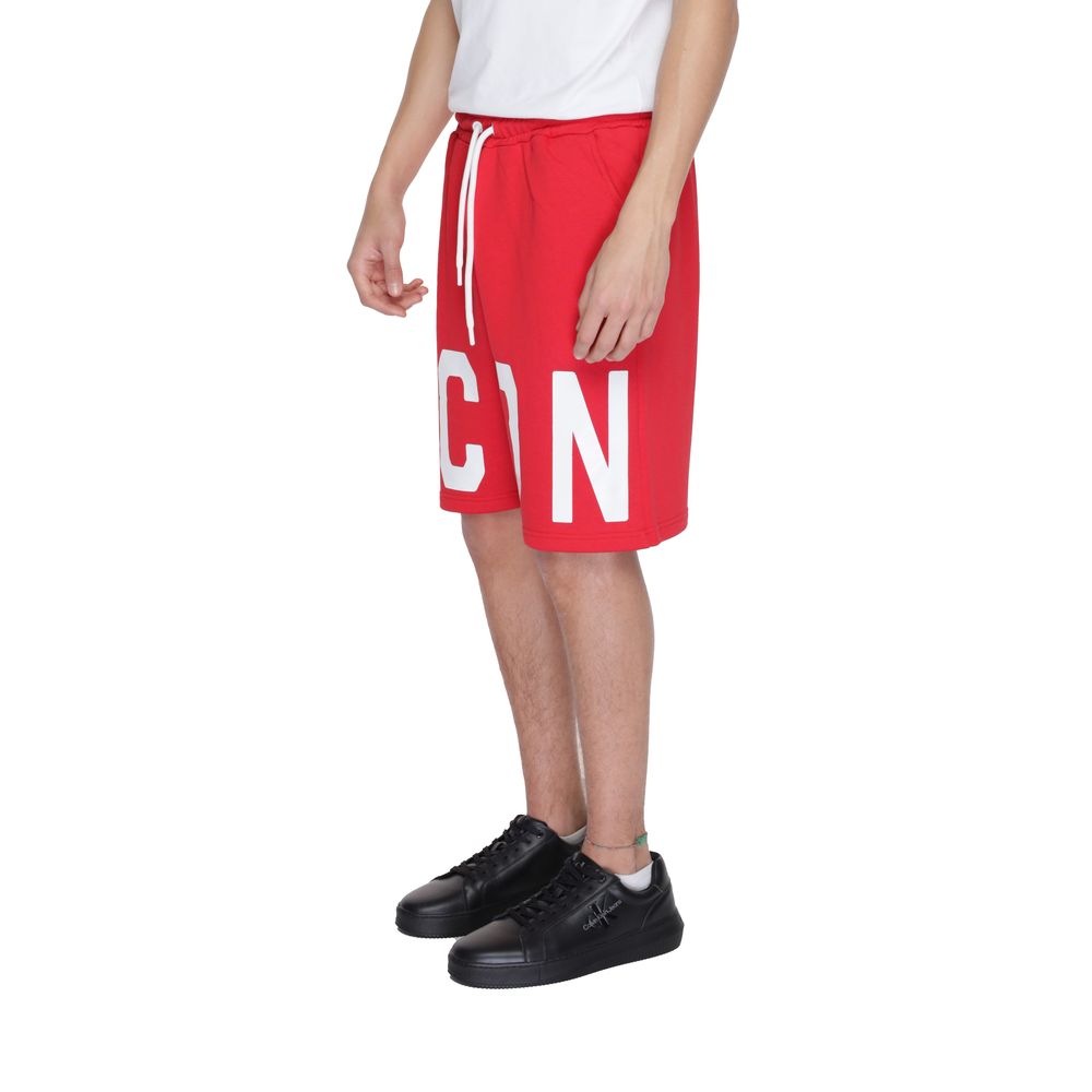 Red Cotton Bermuda Shorts