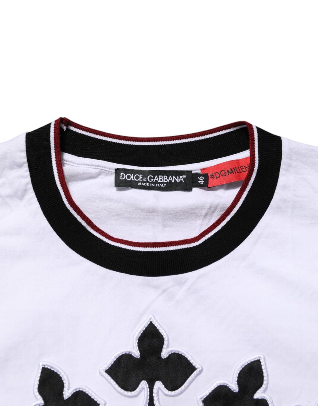 White Cotton Crown King Embroidery T-shirt