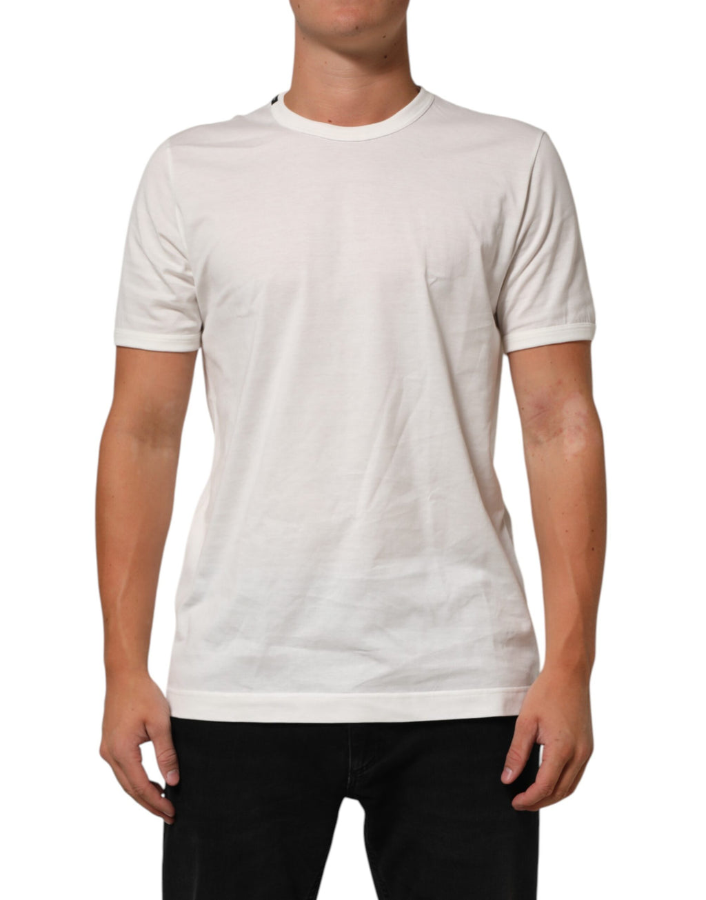 White Cotton Goodluck 2020 Crew Neck T-shirt