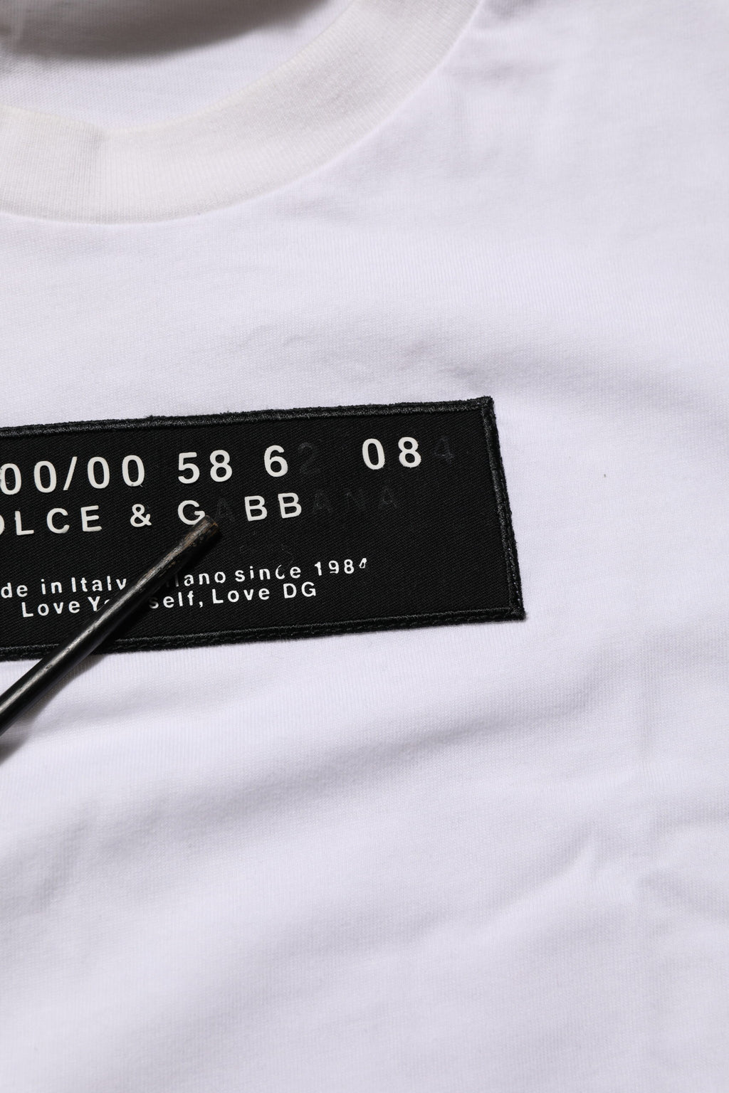 White Cotton Logo Print Crew Neck Men T-shirt