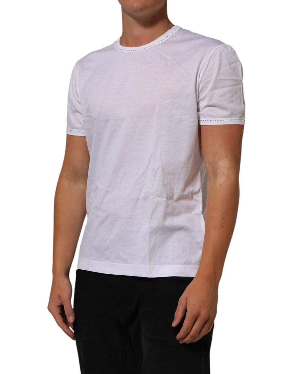 White Cotton Crew Neck Underwear Tee T-shirt