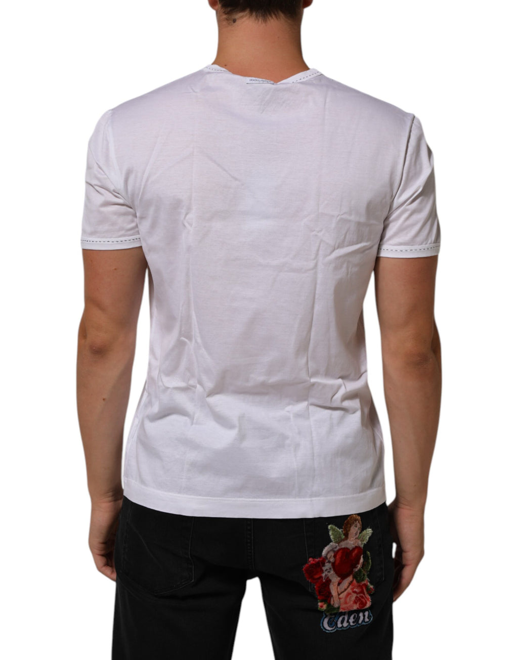 White Cotton Crew Neck Underwear Tee T-shirt