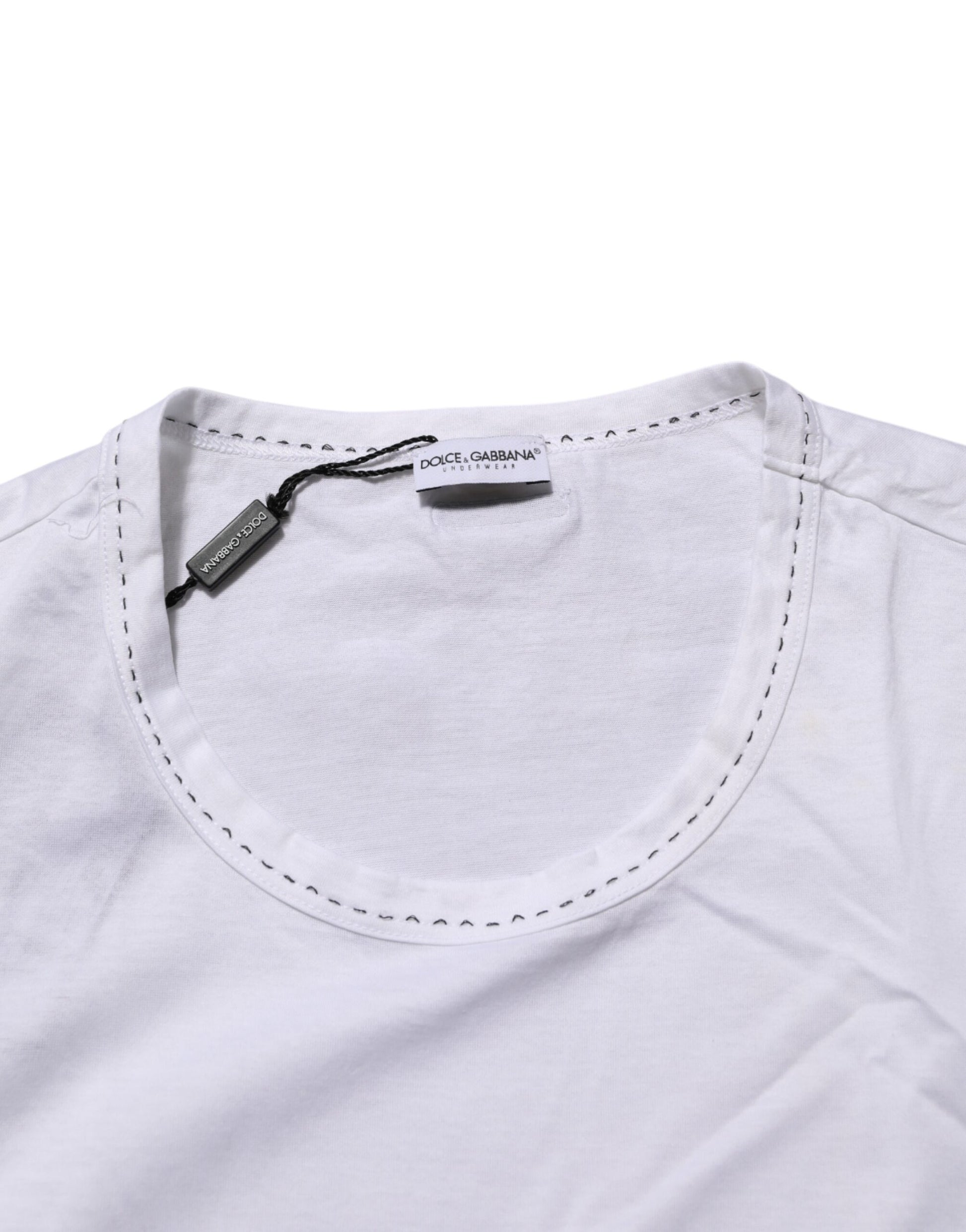 White Cotton Crew Neck Underwear Tee T-shirt