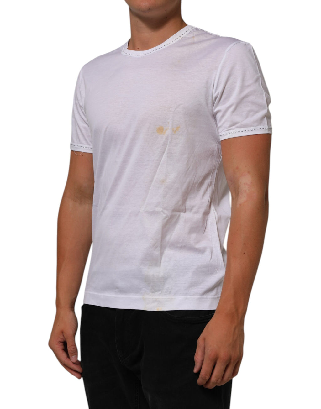 White Cotton Crew Neck Underwear Tee T-shirt