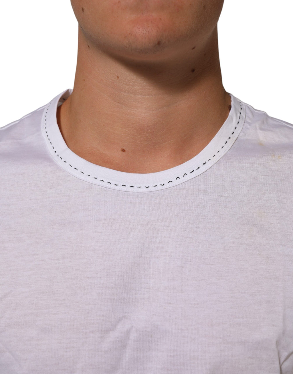 White Cotton Crew Neck Underwear Tee T-shirt