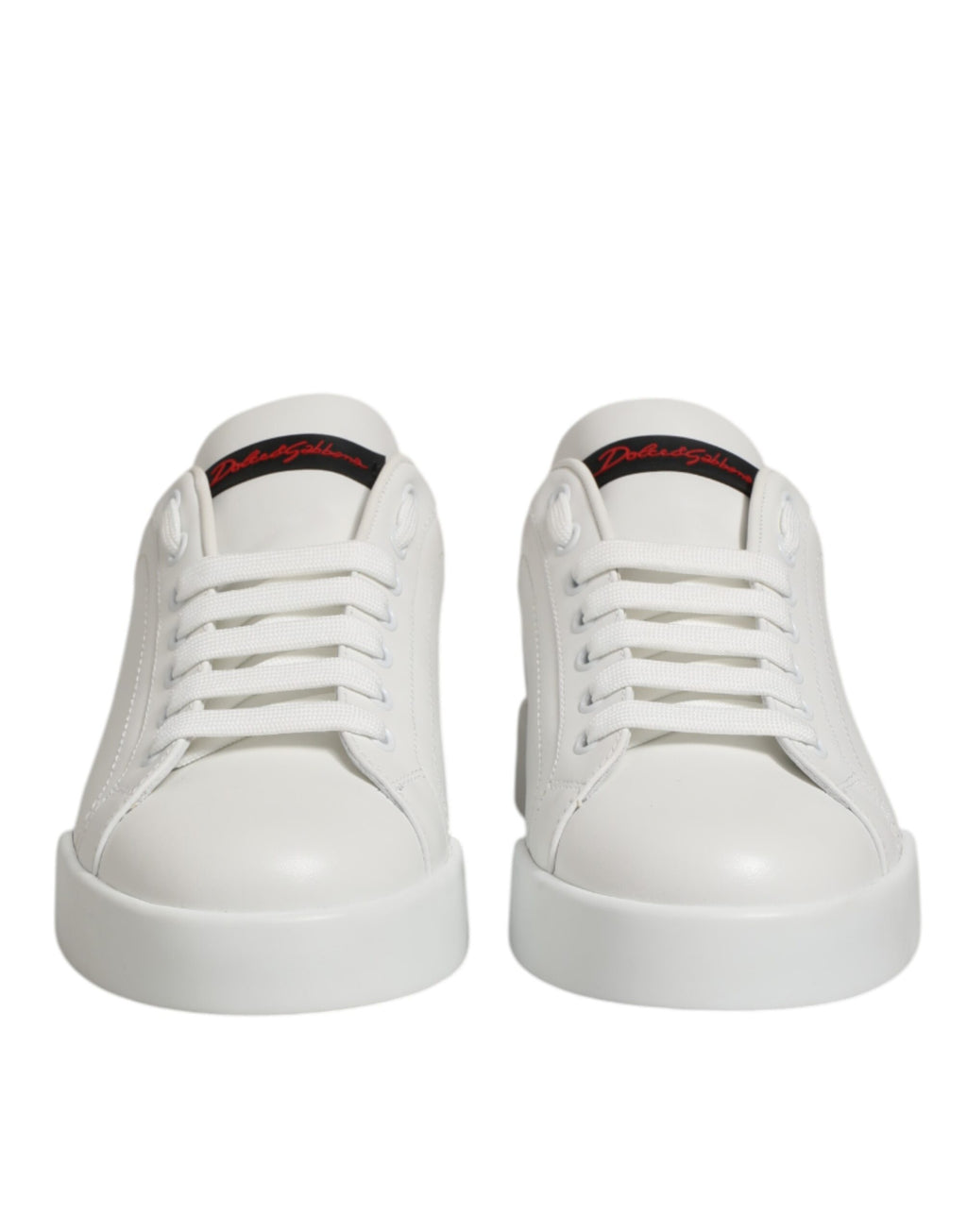 White Leather Lace Up Low Top Sneakers Shoes