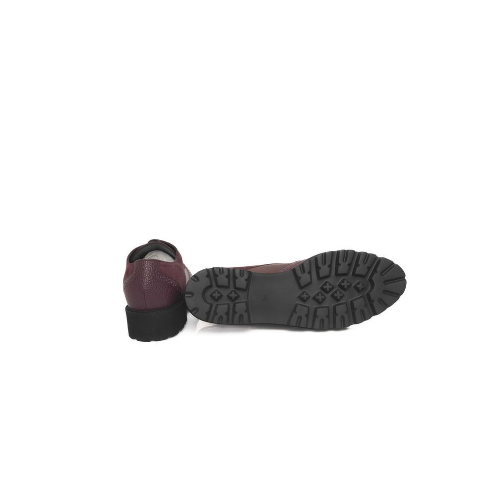 Burgundy Cowhide Women Loafer