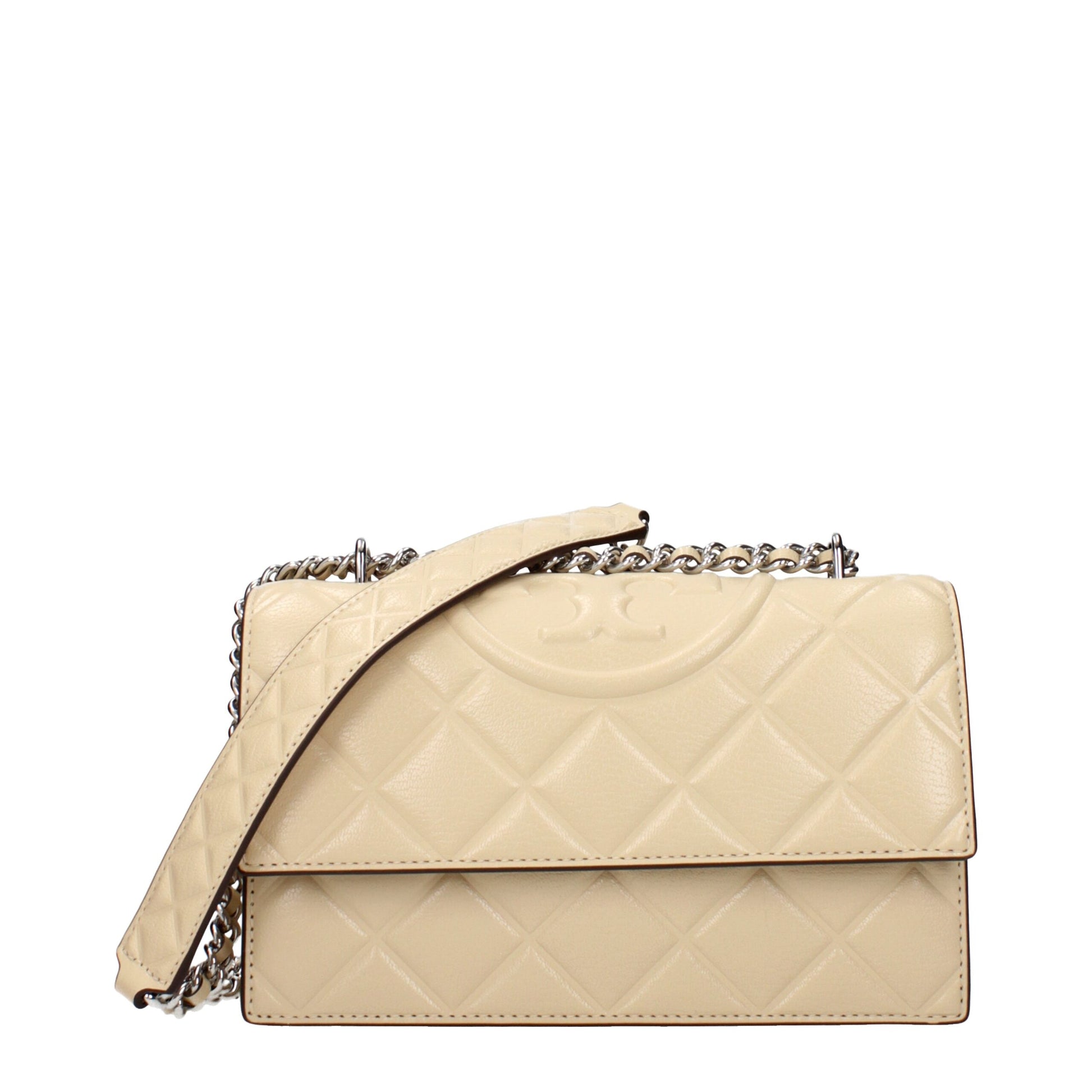 Beige Leather Crossbody Bag