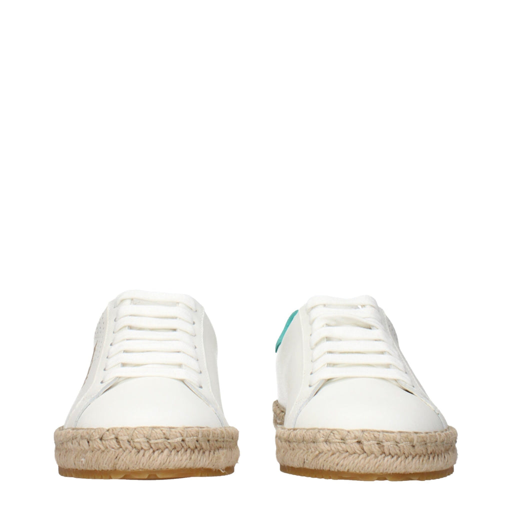 White Leather Low Top Sneakers