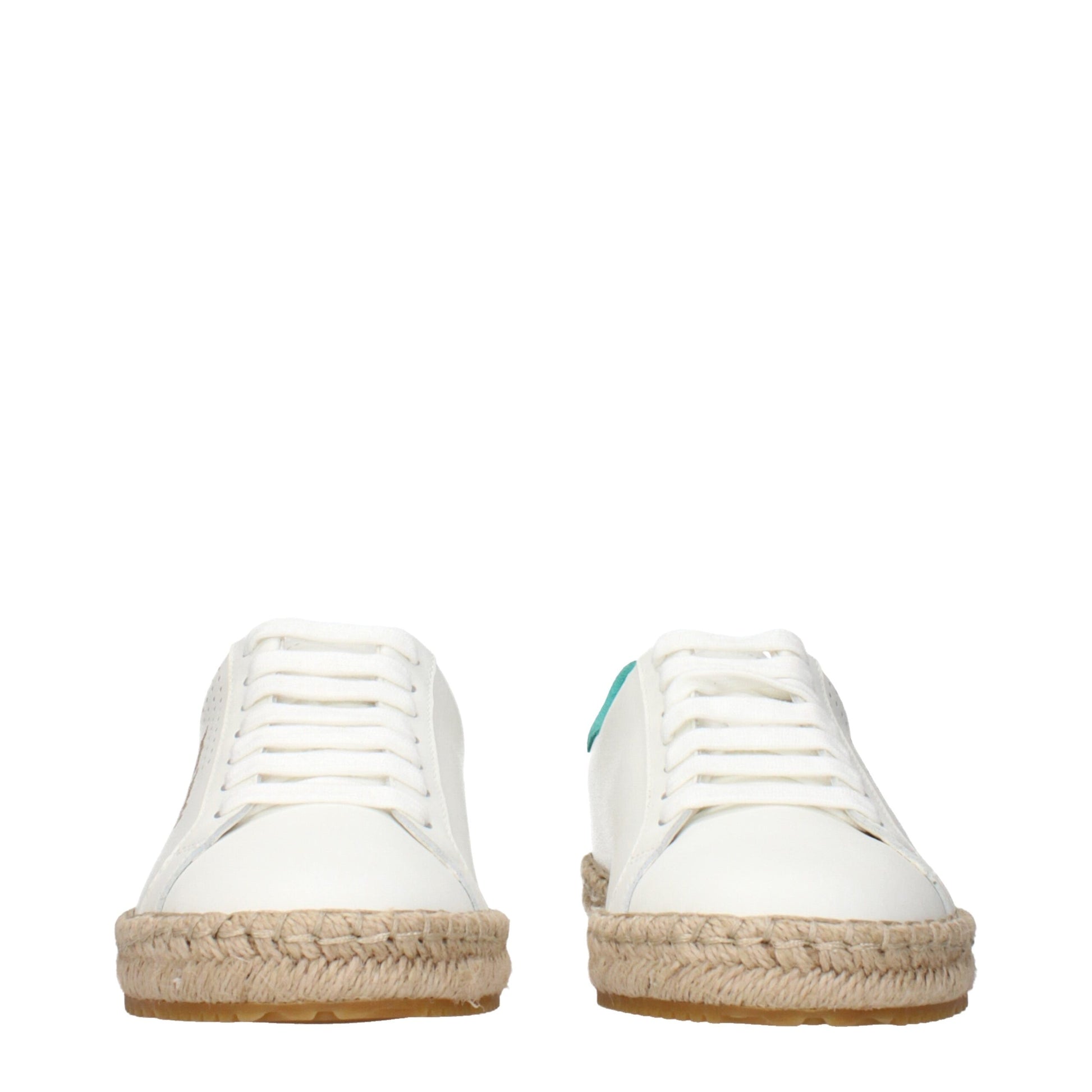 White Leather Low Top Sneakers