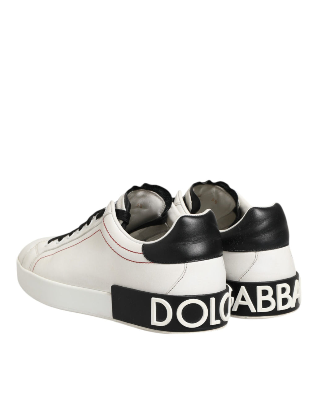 White Black Leather Low Top Sneaker Shoes