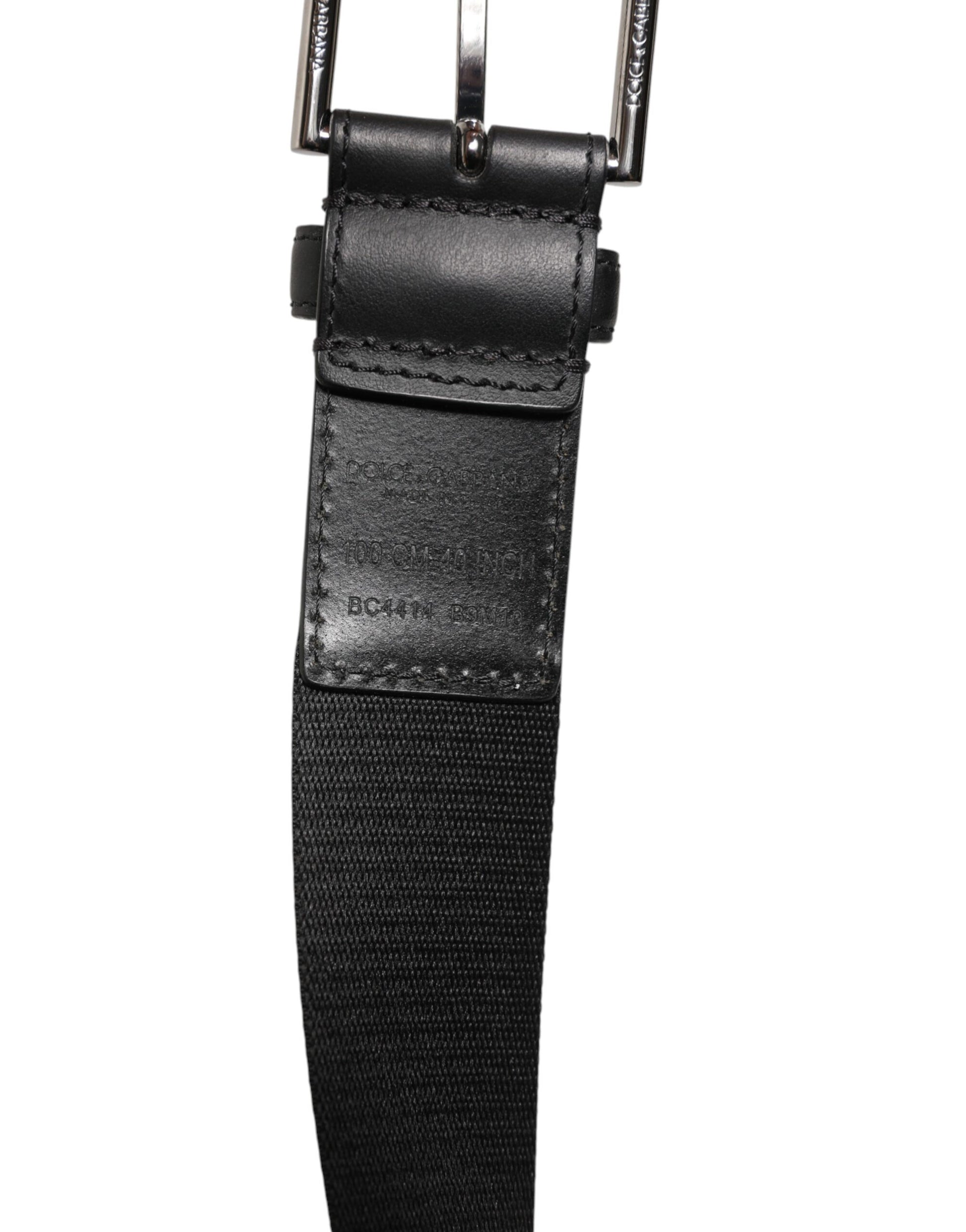 Green Black Classic Metal Logo Buckle Belt