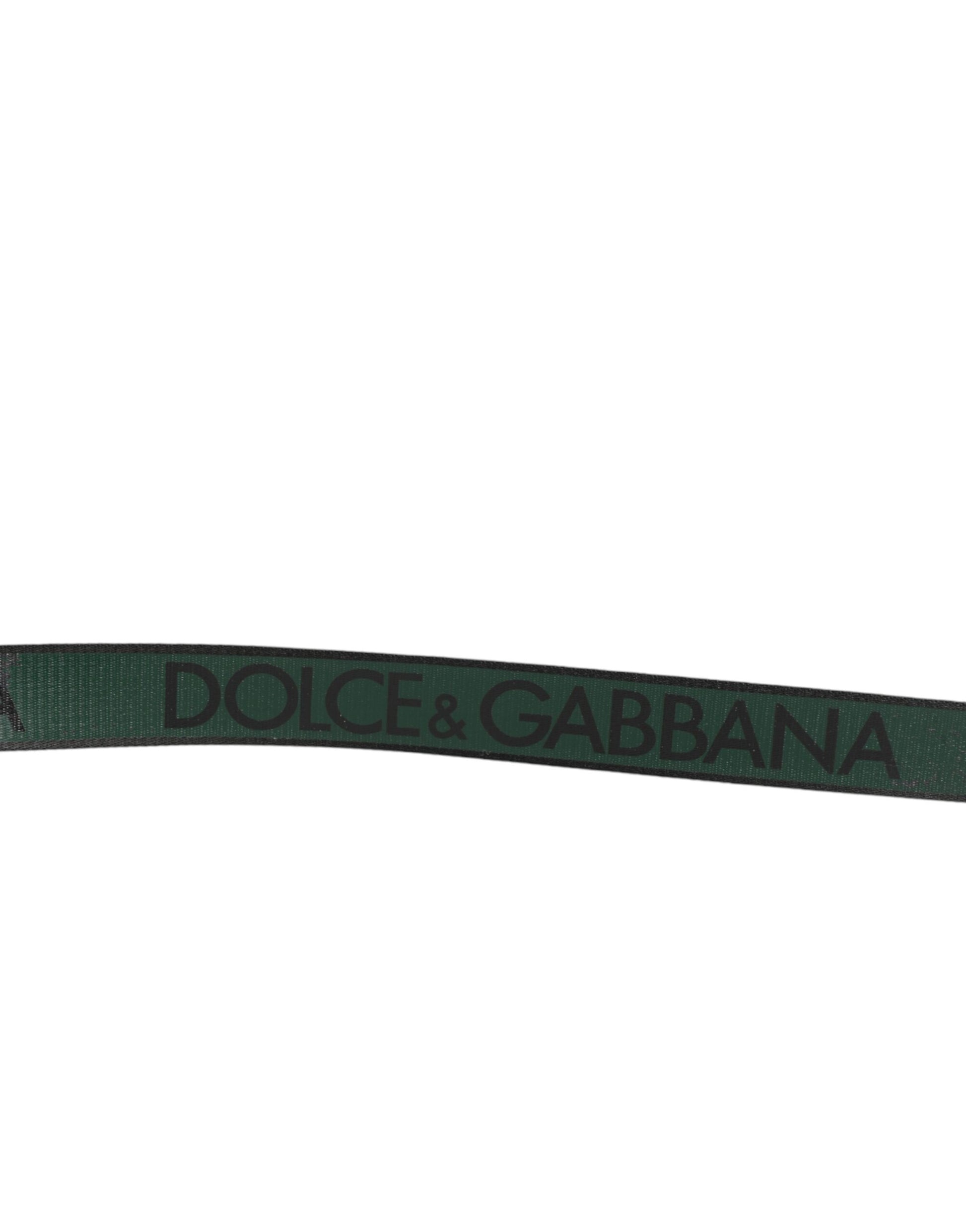 Green Black Classic Metal Logo Buckle Belt