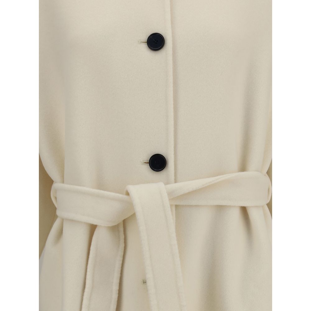 Cream Fleece Wool Coat