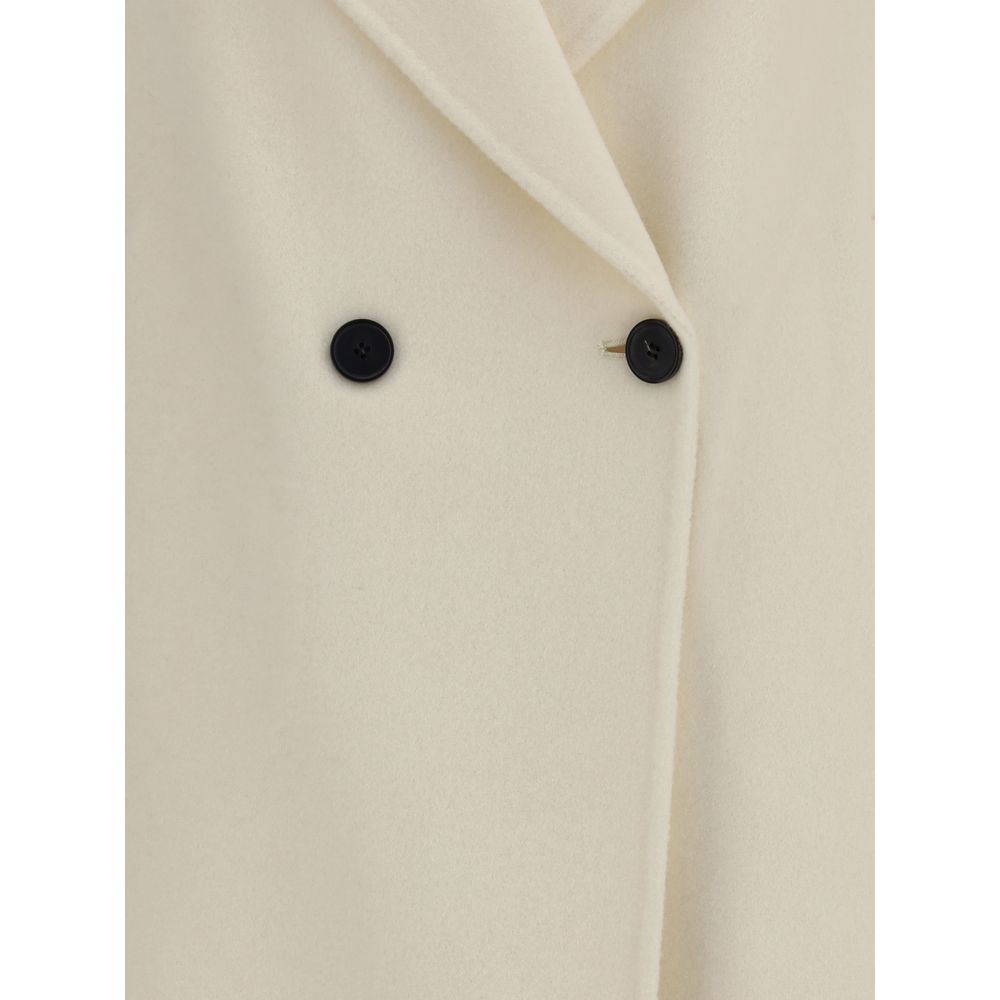 Cream Fleece Wool Coat