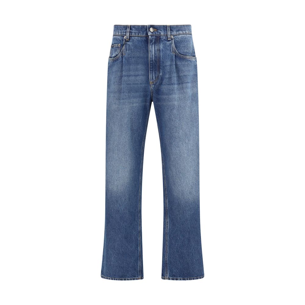 Blue Cotton Relaxed Fit Jeans