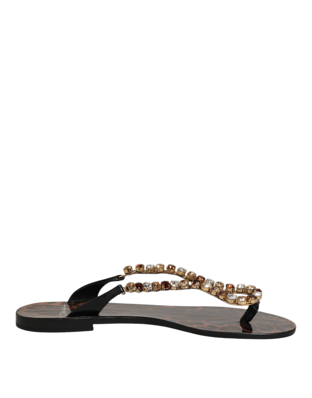 Black Crystals Flats Sandals Beachwear Shoes