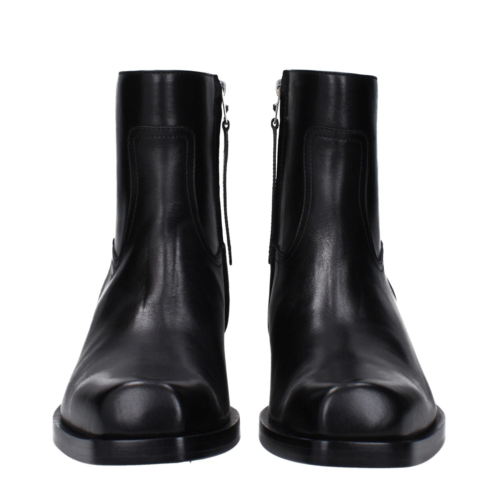Black Leather Ankle Boots