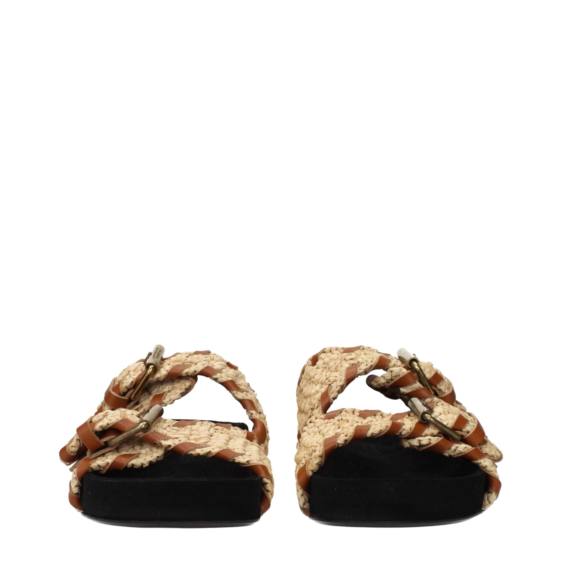 Beige Raffia Slippers