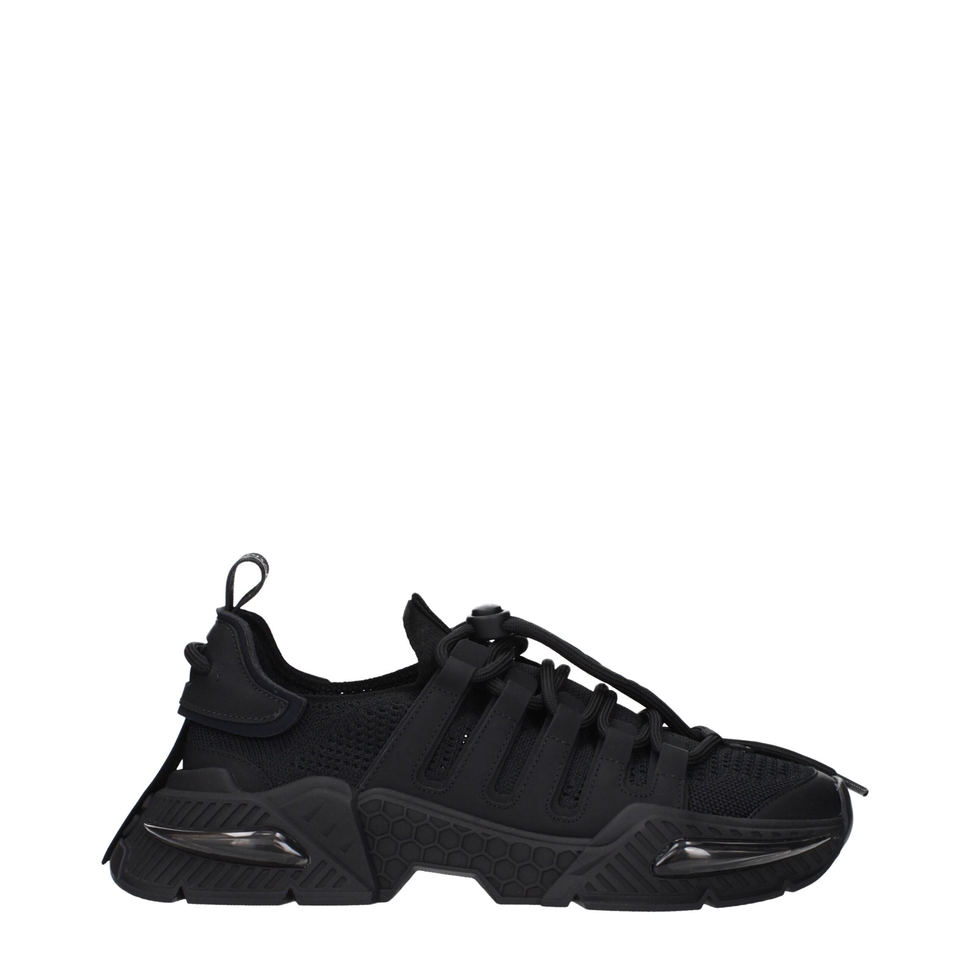 Black Fabric Athletic Sneakers