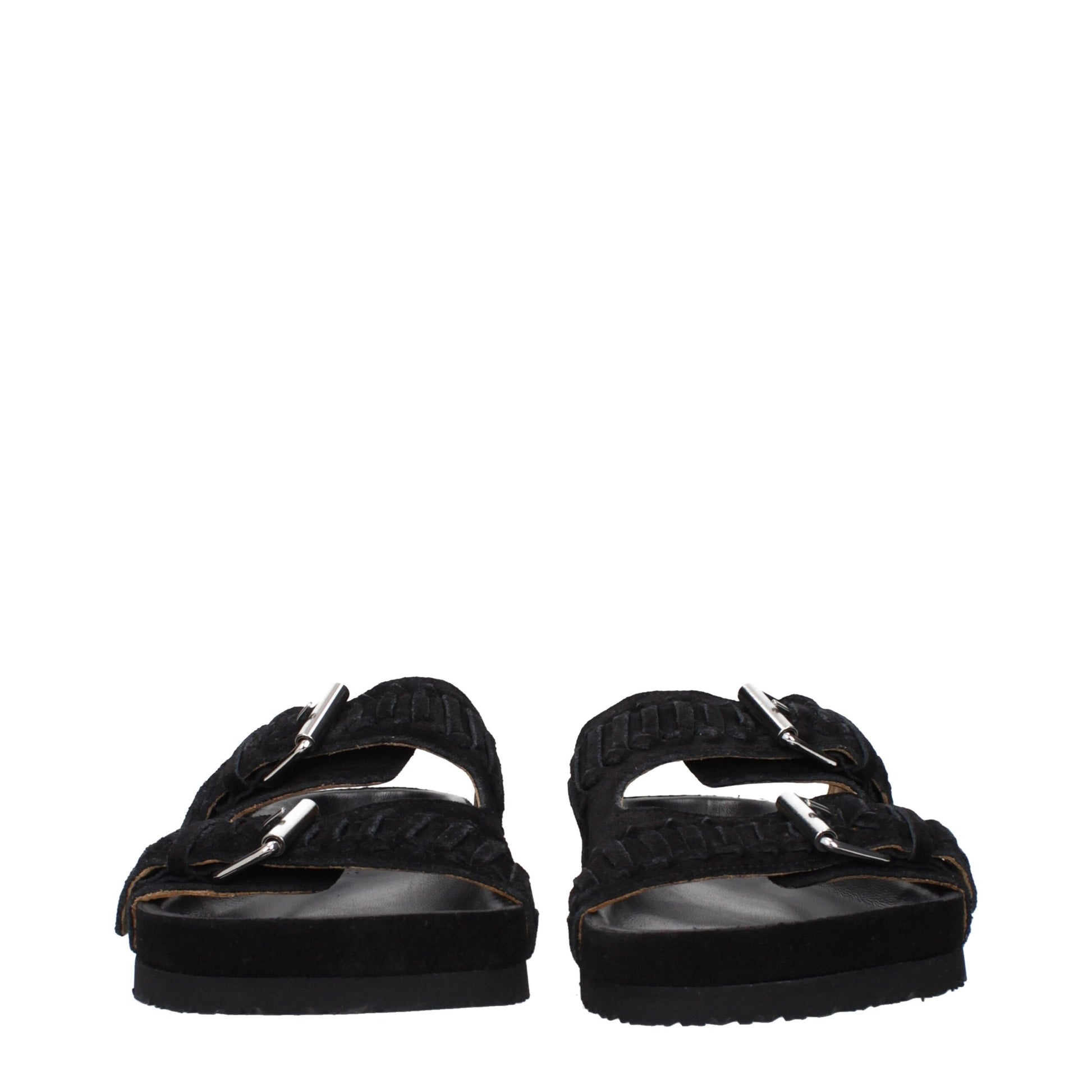 Black Leather Slippers