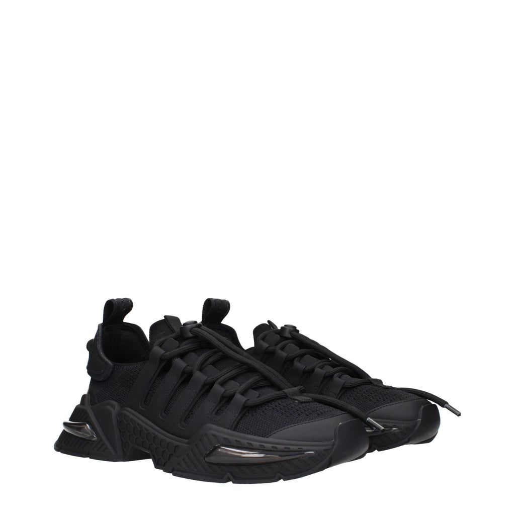 Black Fabric Athletic Sneakers