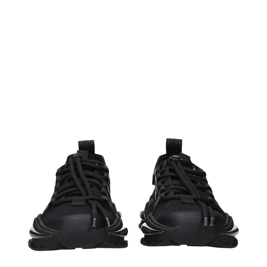 Black Fabric Athletic Sneakers