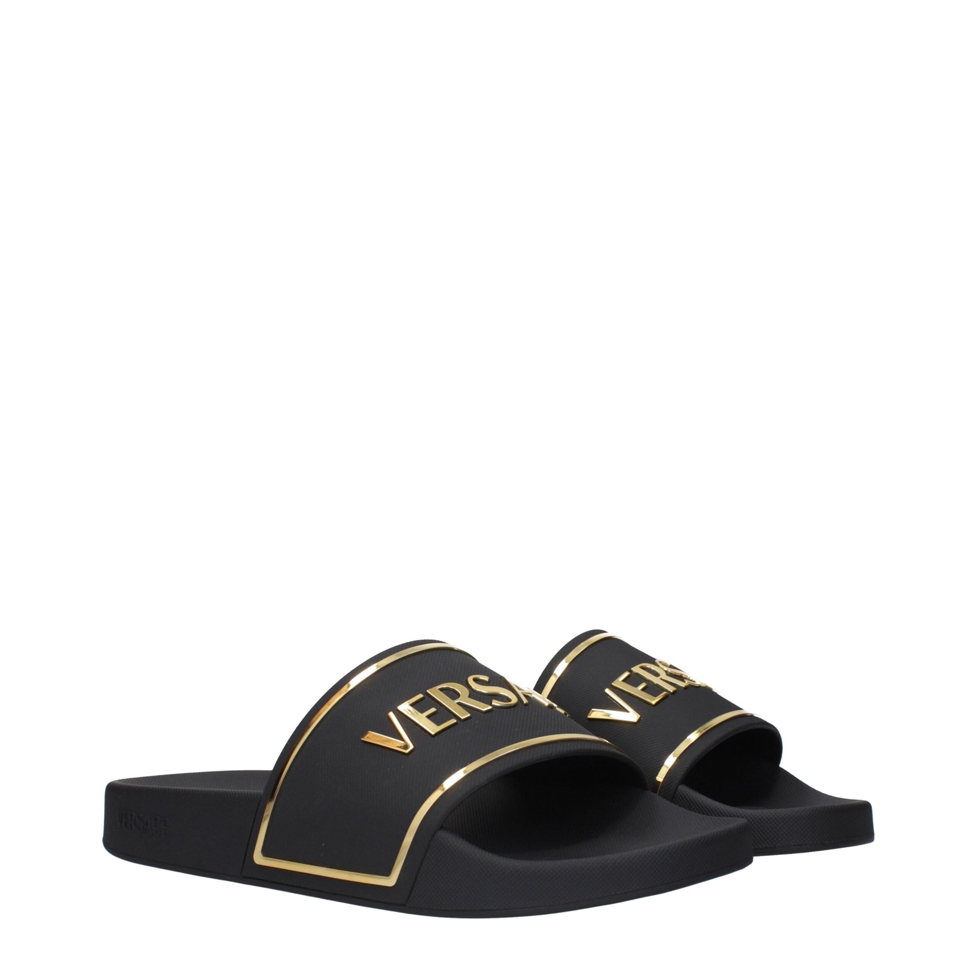 Black Cotton Slippers Sandals