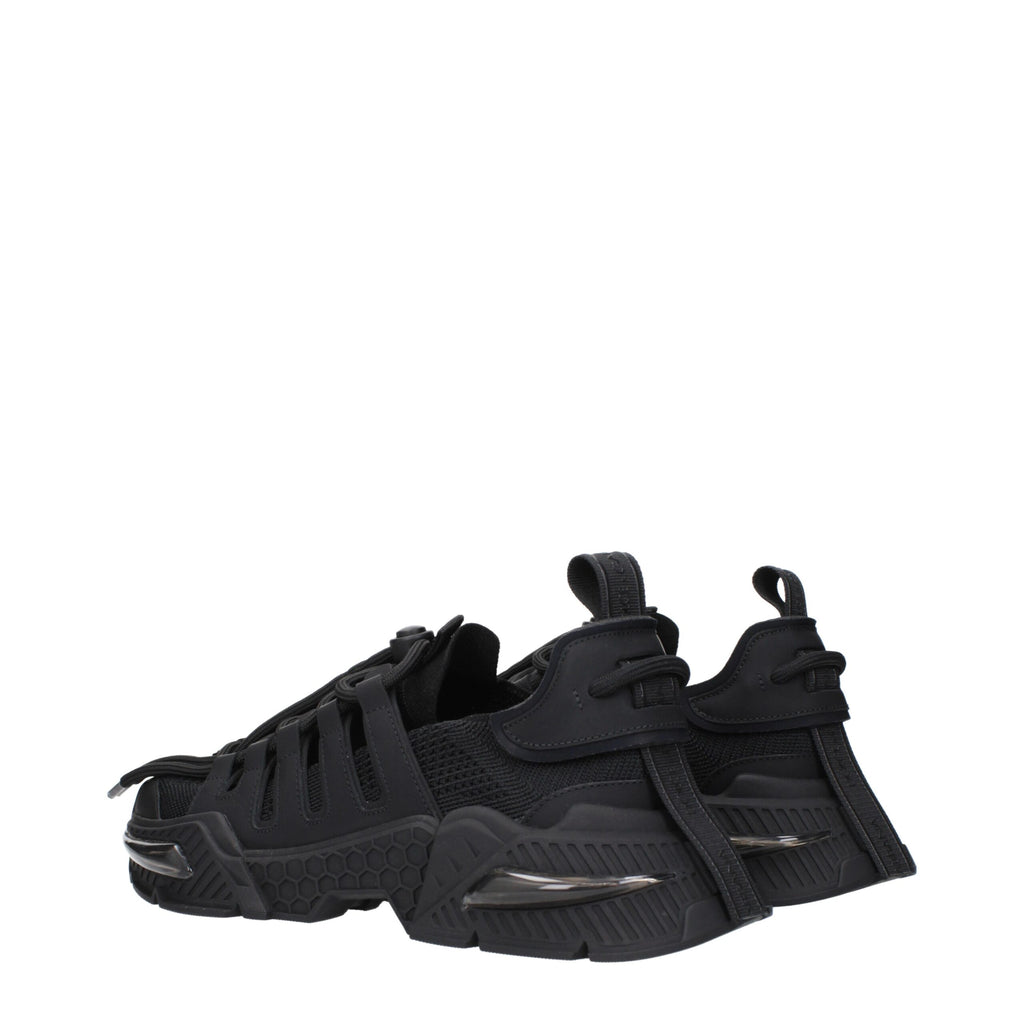 Black Fabric Athletic Sneakers