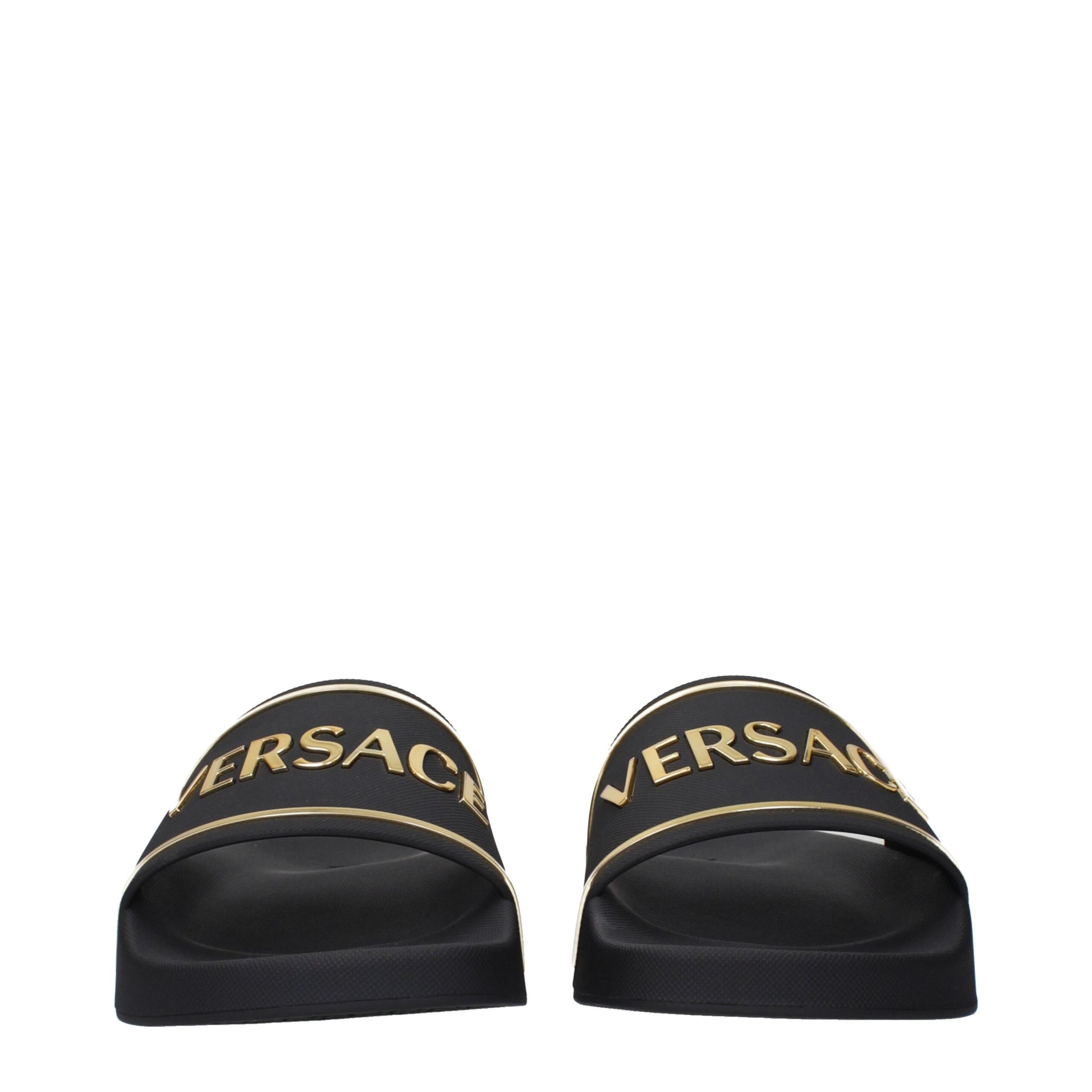 Black Cotton Slippers Sandals