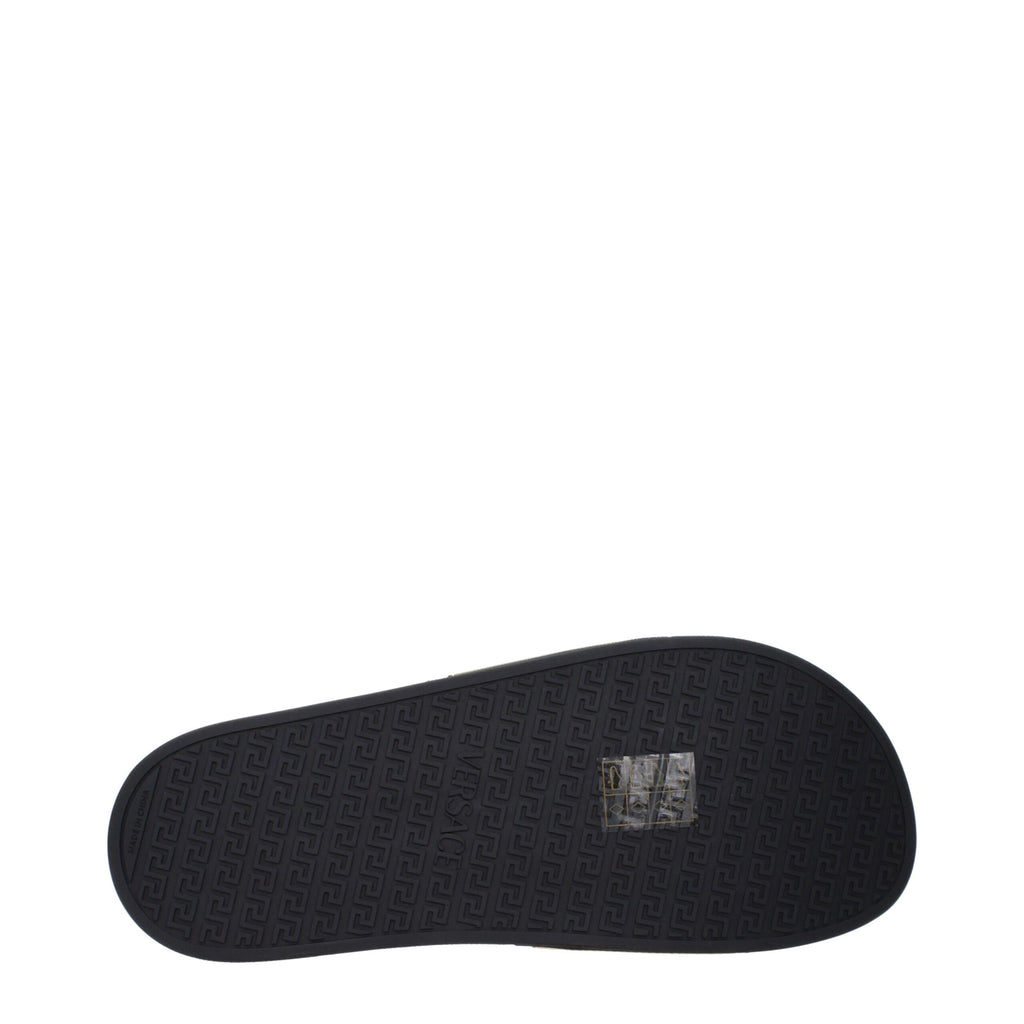 Black Cotton Slippers Sandals
