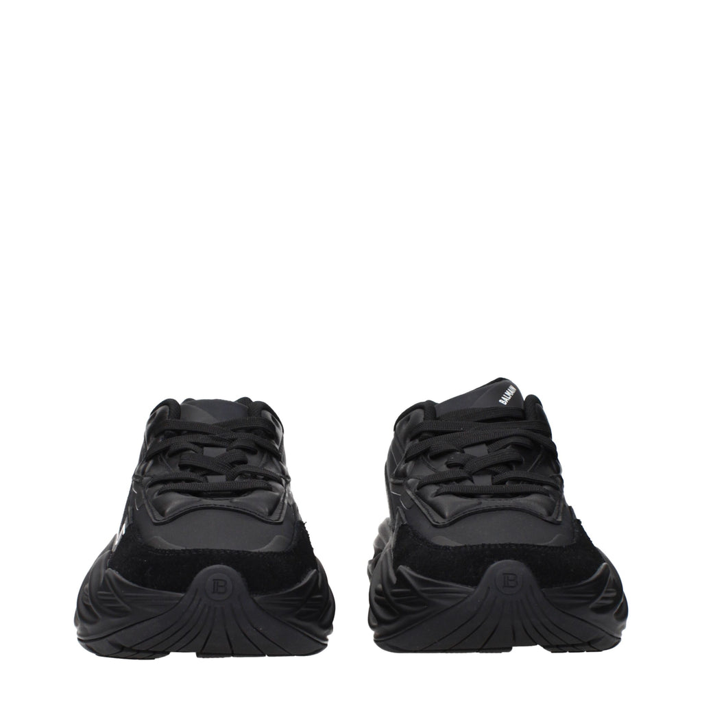 Black Leather Athletic Sneakers
