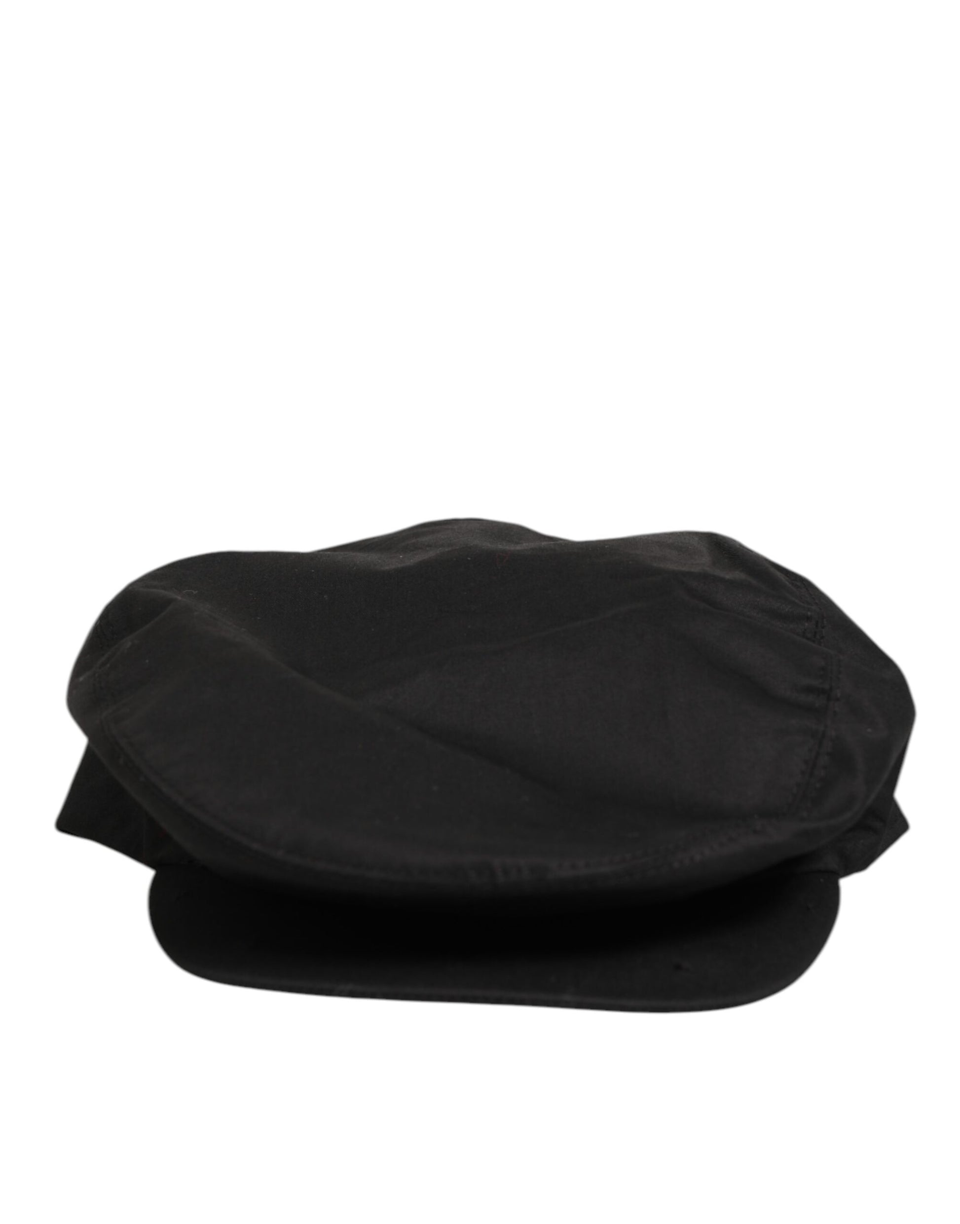 Black Cotton Stretch Newsboy Cloth Capello Hat