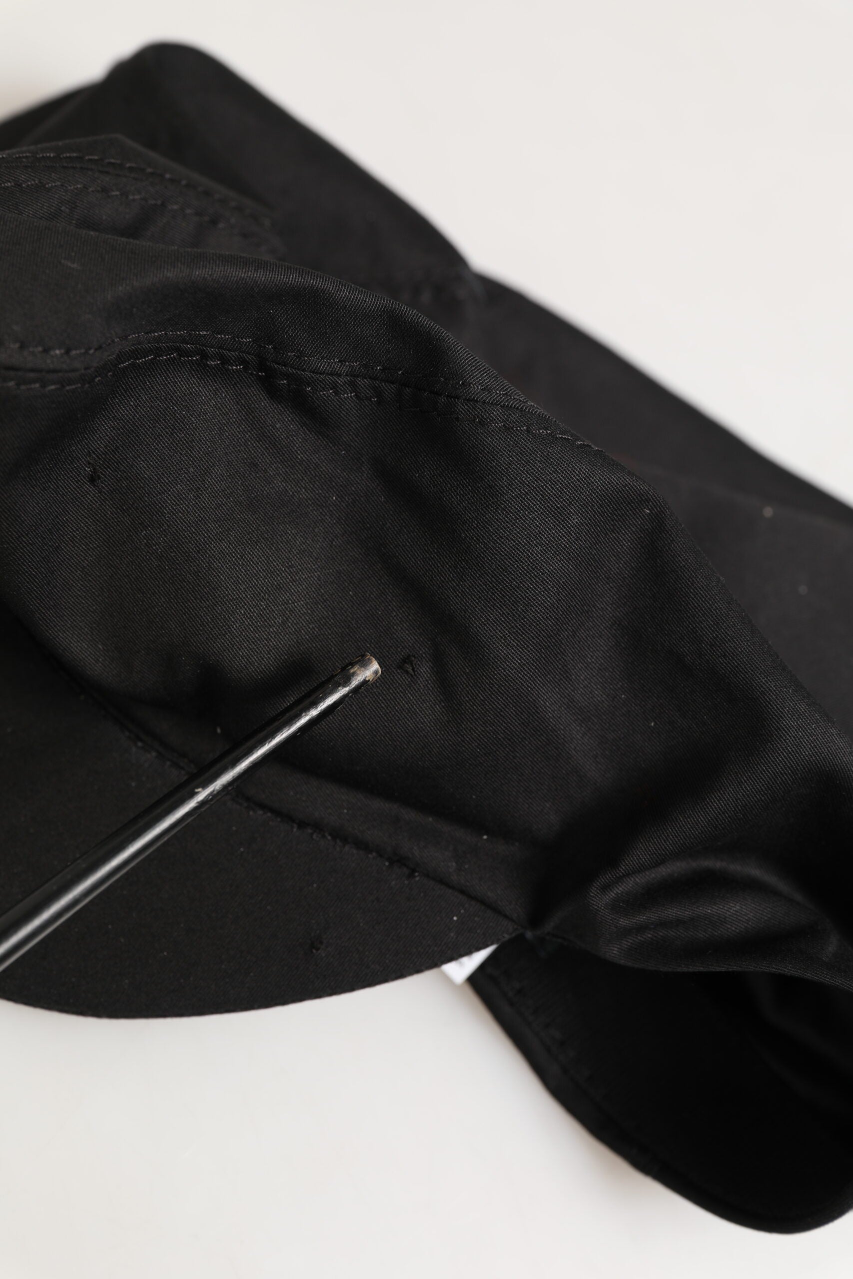 Black Cotton Stretch Newsboy Cloth Capello Hat