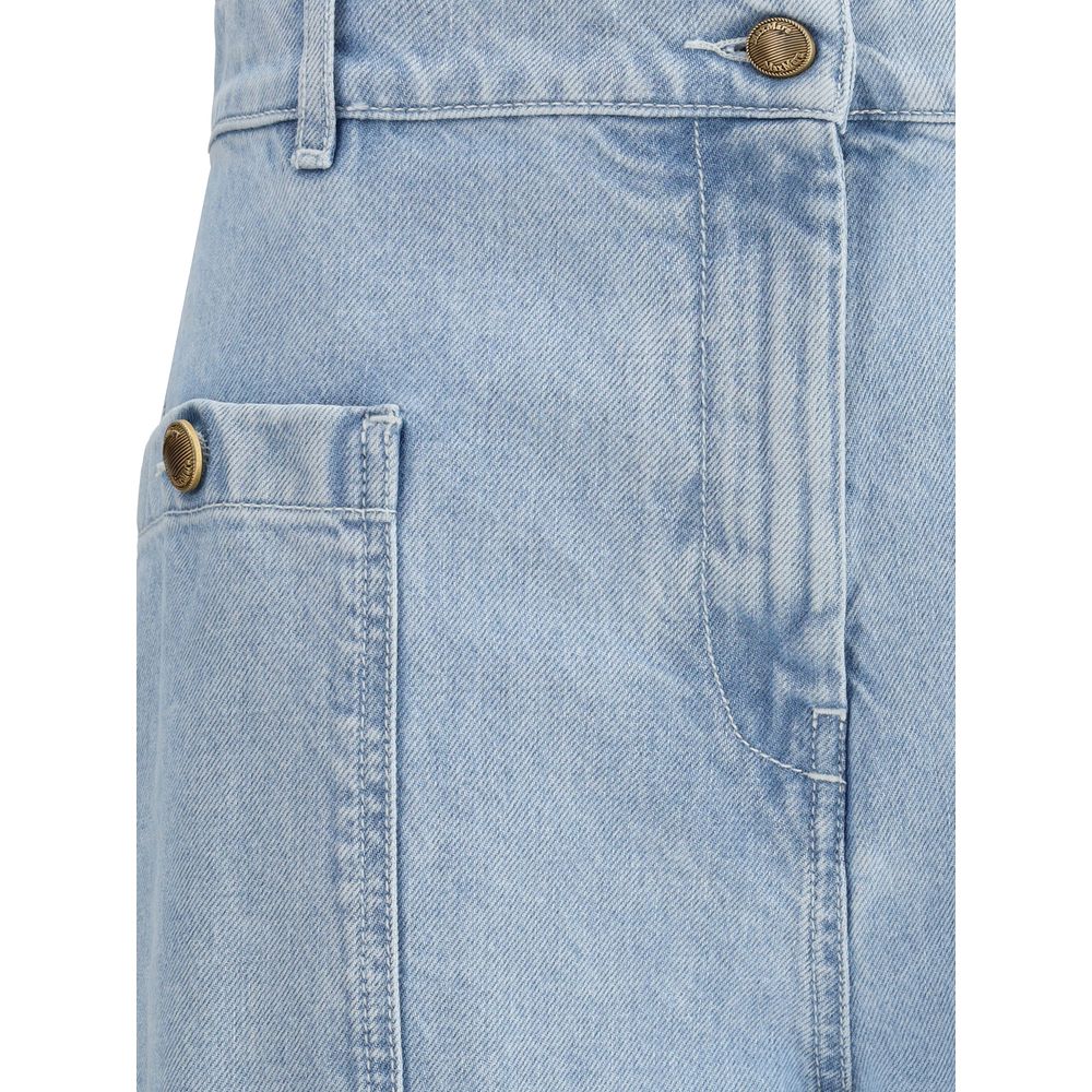 Light Blue Cotton High-Waisted Jean